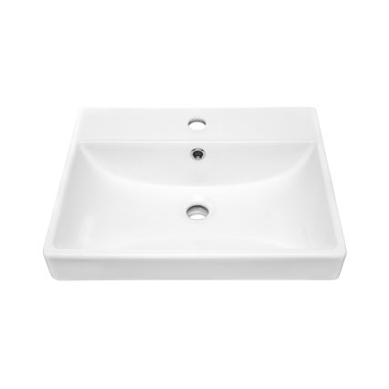 COMAD UN-RITA-GW-60 - Umywalka nablatowa RITA 60x40 cm ceramika/błyszcząca biel