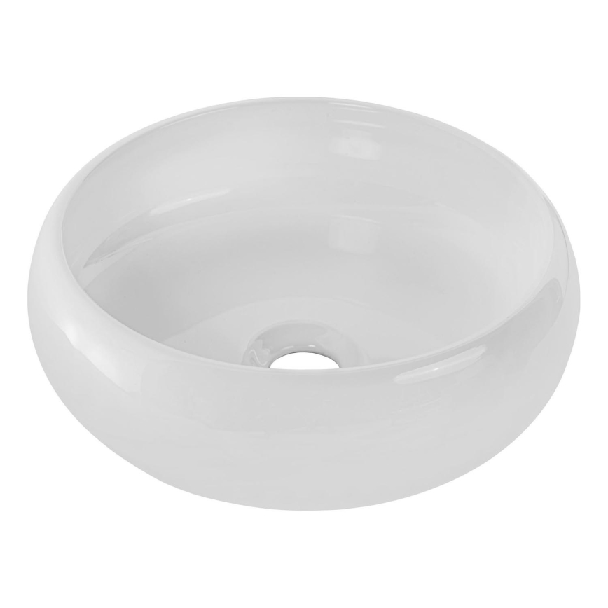 COMAD UN-WIKI-SW - Umywalka nablatowa WIKI śr. 36 cm ceramika/błyszcząca biel