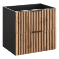 COMAD XILO BLACK WOTAN 82-60-D-2S - Szafka łazienkowa pod umywalkę XILO 57x60,2 cm czarna/dąb Wotan