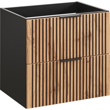 COMAD XILO BLACK WOTAN 82-80-D-2S-Szafka łazienkowa pod umywalkę XILO czarna/dąb