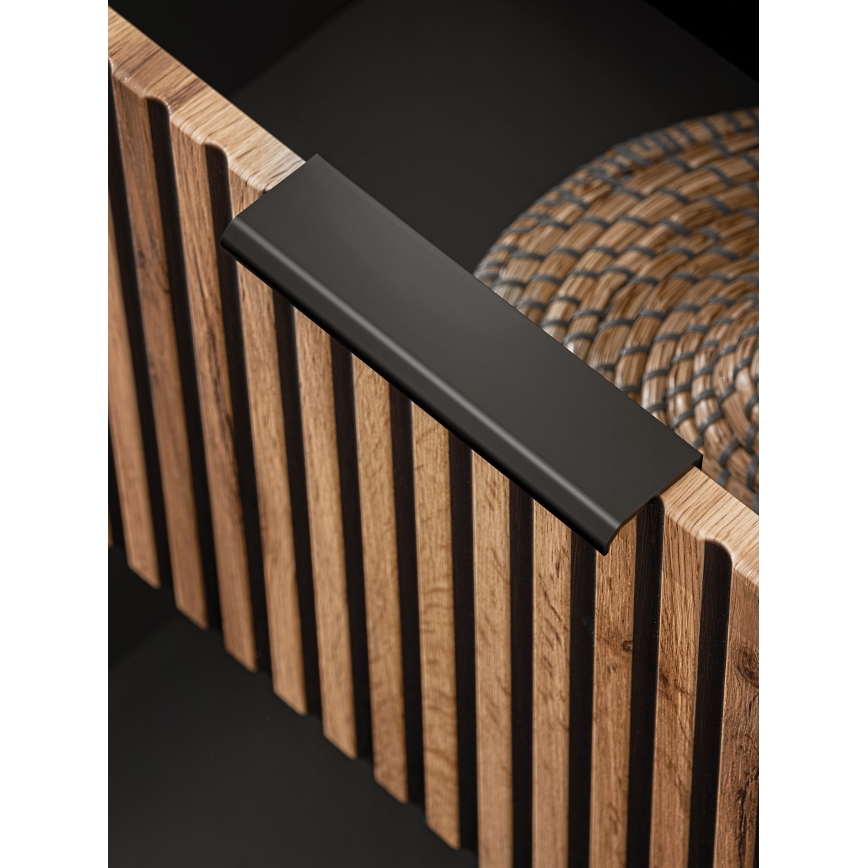 COMAD XILO BLACK WOTAN 82-80-D-2S - Szafka łazienkowa pod umywalkę XILO 57x80,2 cm czarna/dąb Wotan