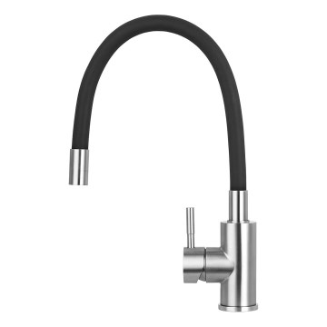 Concept BDC7138 - Bateria zlewozmywakowa z elastyczną wylewką, błyszczący chrom/czarny