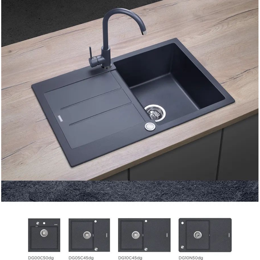 Concept BDG3334DG - Bateria zlewozmywakowa 33,5 cm granit/ciemnoszary