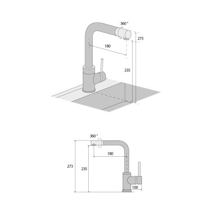 Concept BDG4327BE - Bateria zlewozmywakowa 27,3 cm, granit/beżowy