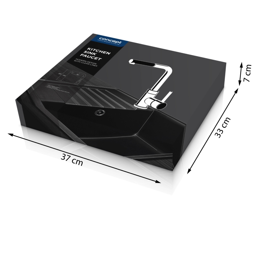 Concept BDG4527BC - Bateria zlewozmywakowa z wyciąganą wylewką prysznicową 26,9 cm granit/czarny