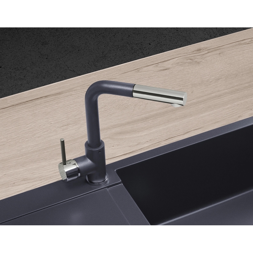 Concept BDG4527DG - Bateria kuchenna z wyciąganą wylewką prysznicową 26,9 cm, granit/ciemnoszara