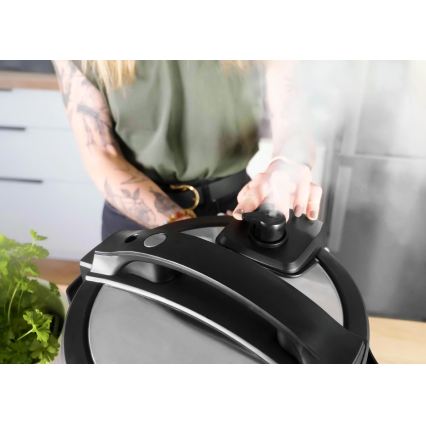 Concept CK8000 - Wielofunkcyjny elektryczny szybkowar i frytkownica na gorące powietrze 5,6 l 11 w 1 1500W/230V czarny