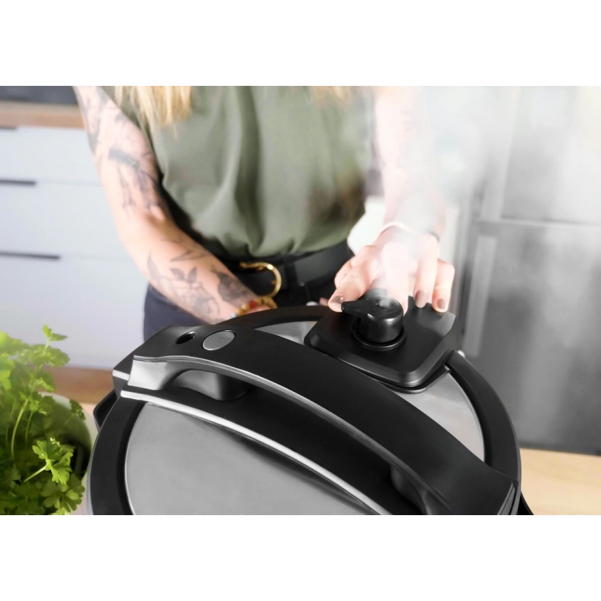 Concept CK8000 - Wielofunkcyjny elektryczny szybkowar i frytkownica na gorące powietrze 5,6 l 11 w 1 1500W/230V czarny