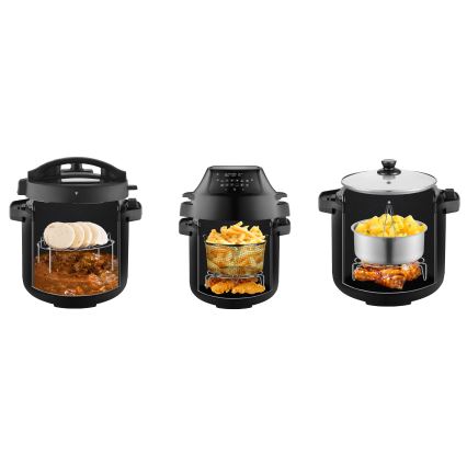 Concept CK8000 - Wielofunkcyjny elektryczny szybkowar i frytkownica na gorące powietrze 5,6 l 11 w 1 1500W/230V czarny