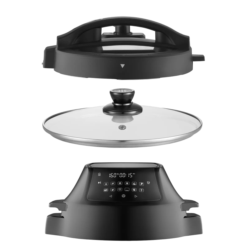 Concept CK8000 - Wielofunkcyjny elektryczny szybkowar i frytkownica na gorące powietrze 5,6 l 11 w 1 1500W/230V czarny