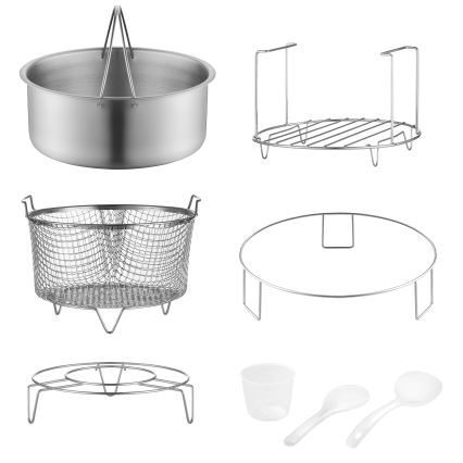 Concept CK8000 - Wielofunkcyjny elektryczny szybkowar i frytkownica na gorące powietrze 5,6 l 11 w 1 1500W/230V czarny