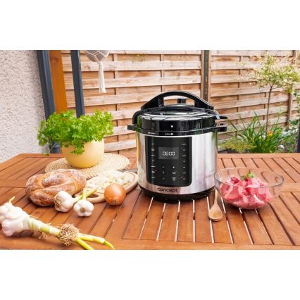 Concept CK8001 - Wielofunkcyjny elektryczny szybkowar 5,6 l 1000W/230V Wi-Fi ze stali nierdzewnej