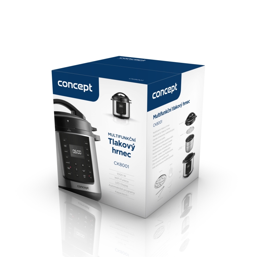 Concept CK8001 - Wielofunkcyjny elektryczny szybkowar 5,6 l 1000W/230V Wi-Fi ze stali nierdzewnej
