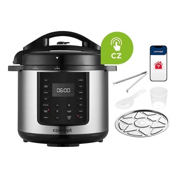 Concept CK8001 - Wielofunkcyjny elektryczny szybkowar 5,6 l 1000W/230V Wi-Fi ze stali nierdzewnej