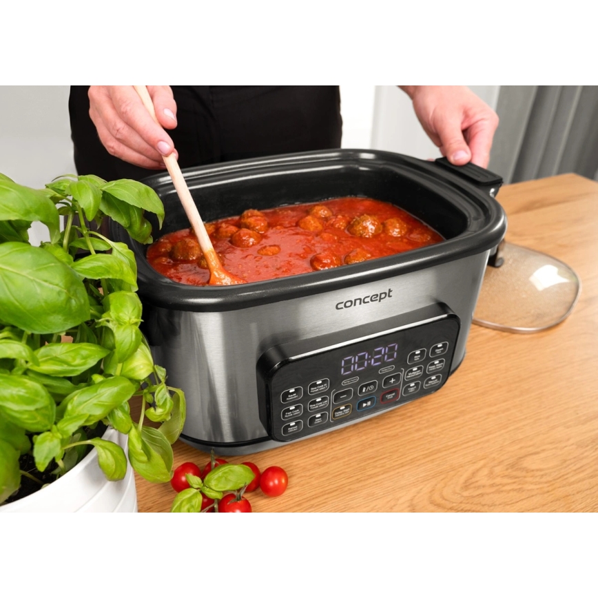 Concept CK9000 - Wielofunkcyjny garnek elektryczny 6 l, 10 w 1, 1250W/230V, ze stali nierdzewnej