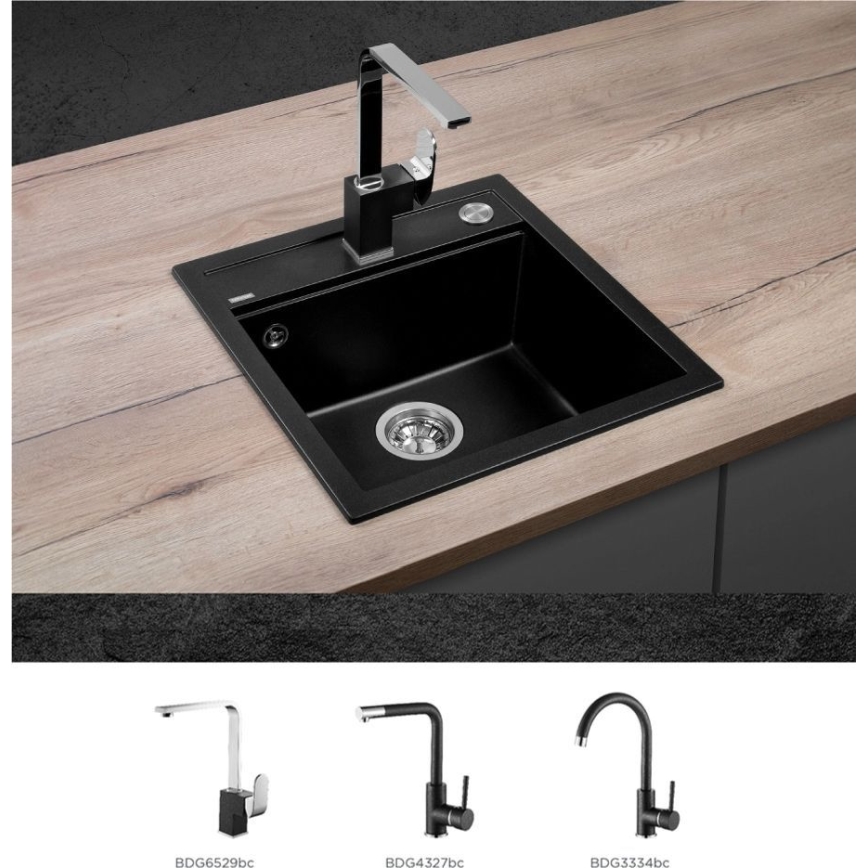 Concept DG00C50BC - Zlewozmywak kuchenny CUBIS 49x51 cm granit/czarny