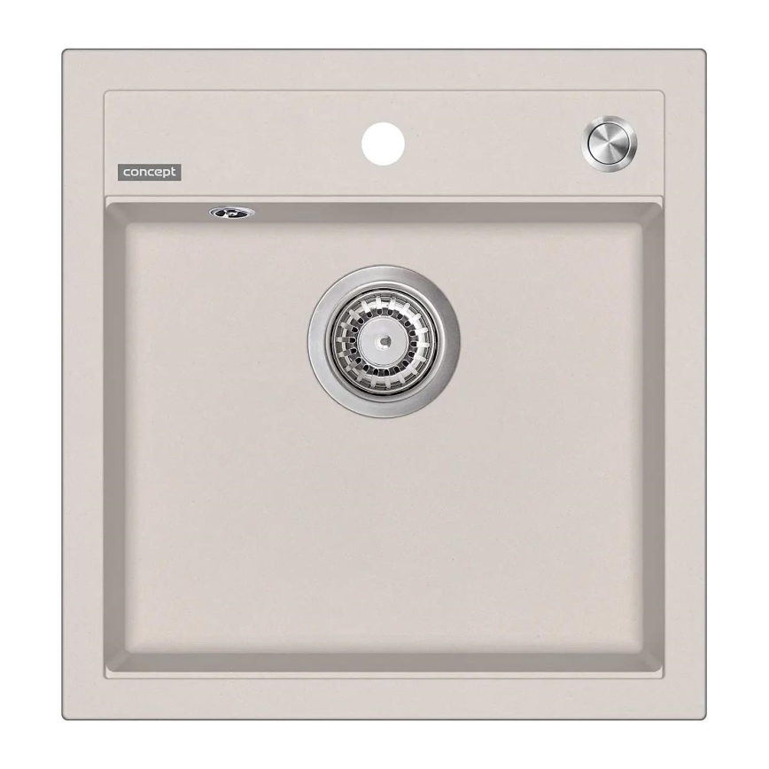 Concept DG00C50BE - Zlew kuchenny CUBIS 49 x 51 cm granit/beżowy