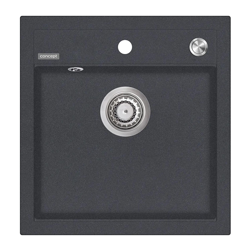 Concept DG00C50DG - Zlewozmywak kuchenny CUBIS 49x51 cm, granitowy, ciemnoszary