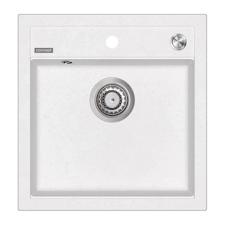 Concept DG00C50WH - Zlewozmywak kuchenny CUBIS 49x51 cm granit/biały