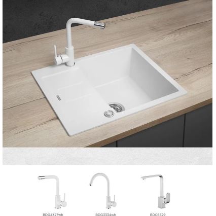 Concept DG05C45WH - Zlewozmywak kuchenny CUBIS 50x62 cm granit/biały