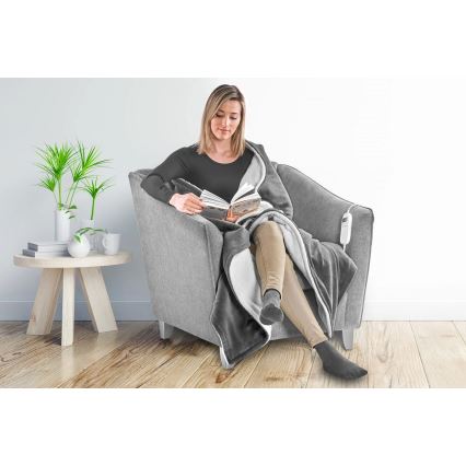 Concept DV7420 - Elektryczny koc grzewczy 160W/230V 180x130 cm szary/biały