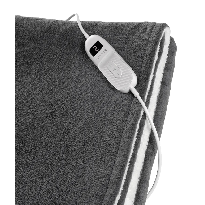 Concept DV7420 - Elektryczny koc grzewczy 160W/230V 180x130 cm szary/biały