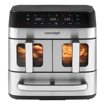Concept FR9000 - Frytkownica beztłuszczowa PIZZA TRIO 18,5 l 2700W/230V stal nierdzewna/czarny