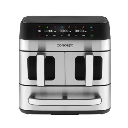 Concept FR9000 - Frytkownica beztłuszczowa PIZZA TRIO 18,5 l 2700W/230V stal nierdzewna/czarny