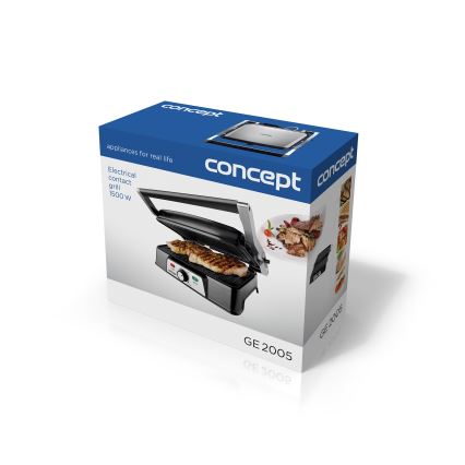 Concept ge2005 - Grill elektryczny 1500W/230V stal nierdzewna/czarny