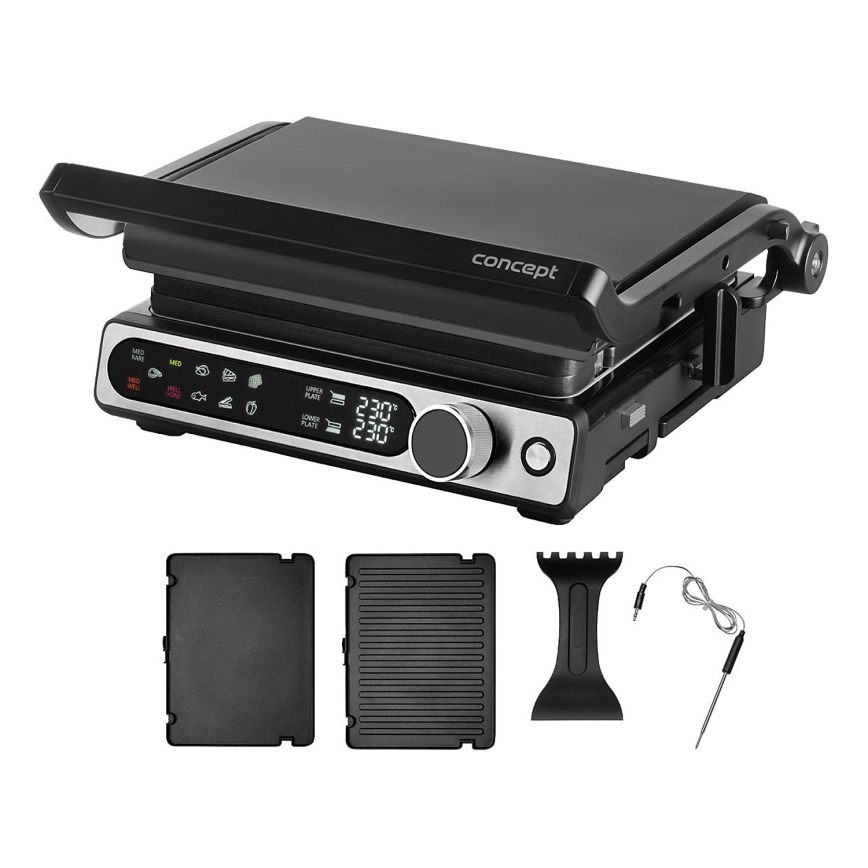 Concept ge3500 - Grill elektryczny z sondą temperatury 2000W/230V czarny