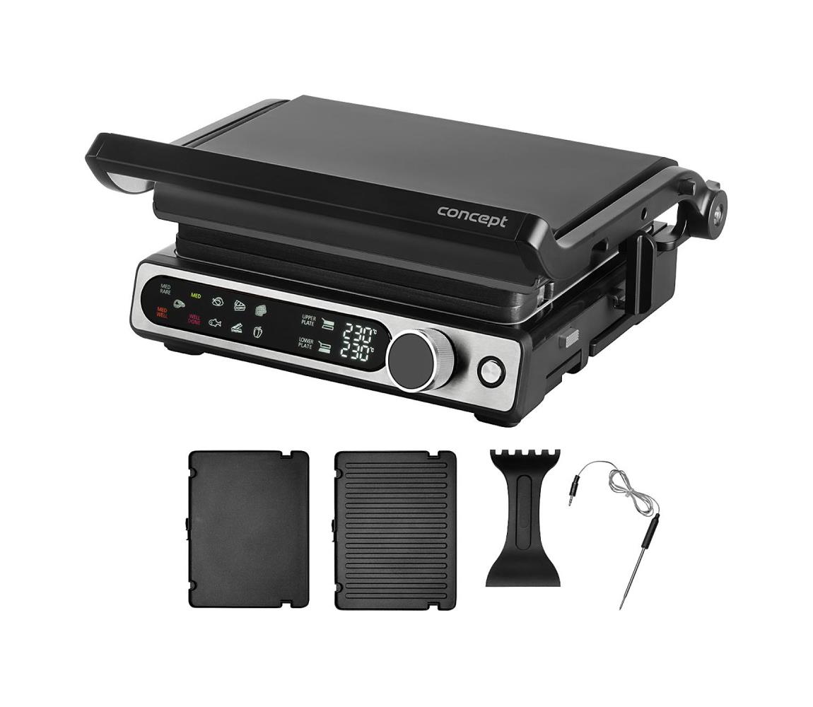 Concept ge3500 - Grill elektryczny z sondą temperatury 2000W/230V czarny