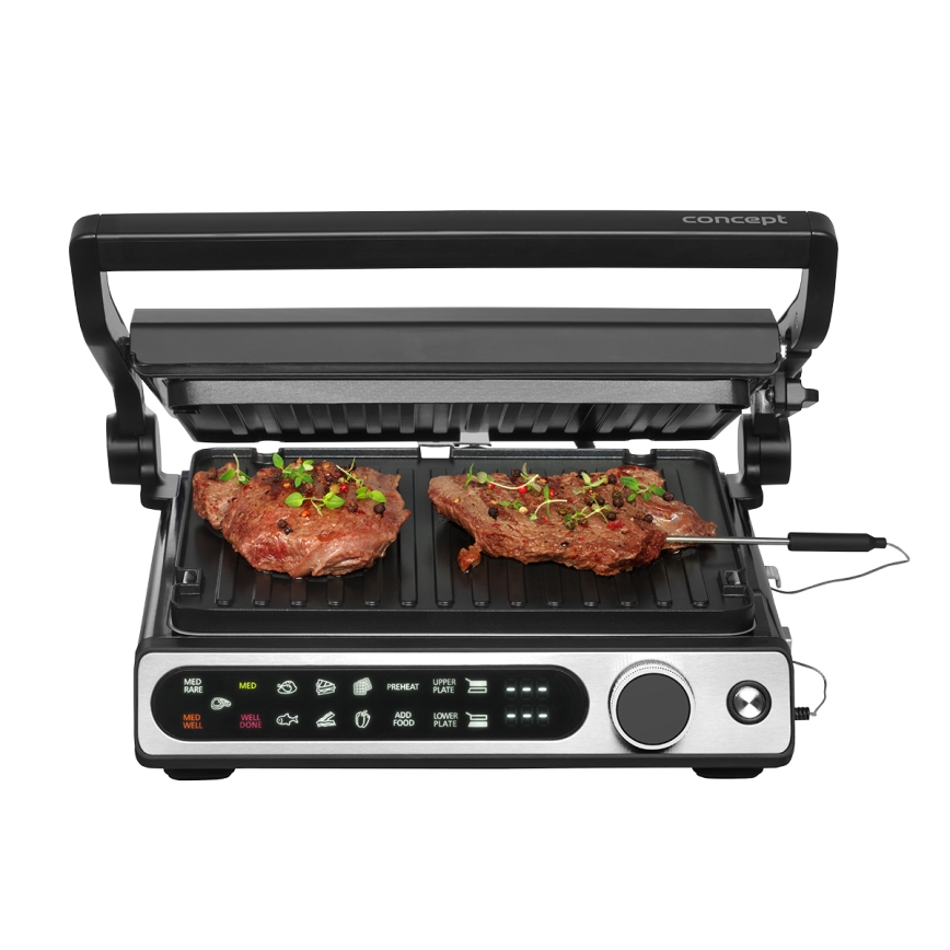 Concept ge3500 - Grill elektryczny z sondą temperatury 2000W/230V czarny