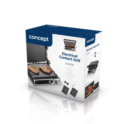 Concept ge3500 - Grill elektryczny z sondą temperatury 2000W/230V czarny