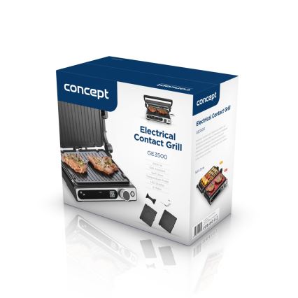 Concept ge3500 - Grill elektryczny z sondą temperatury 2000W/230V czarny