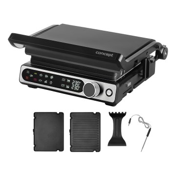Concept ge3500 - Grill kontaktowy z sondą temperatury 2000W/230V czarny