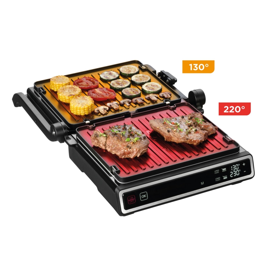 Concept ge3550 - Grill elektryczny z sondą temperatury 2000W/230V czarny