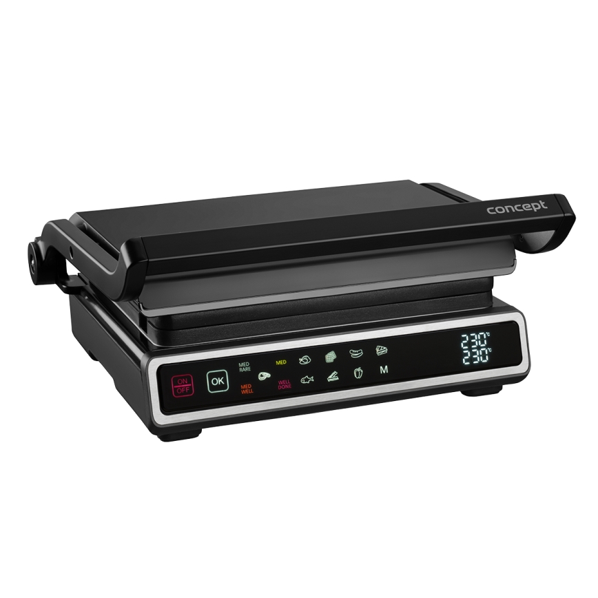 Concept ge3550 - Grill elektryczny z sondą temperatury 2000W/230V czarny