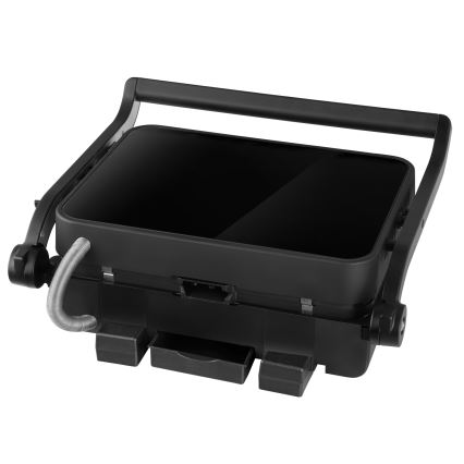 Concept ge3600 - Grill kontaktowy z sondą temperatury GLASS 2000W/230V czarny