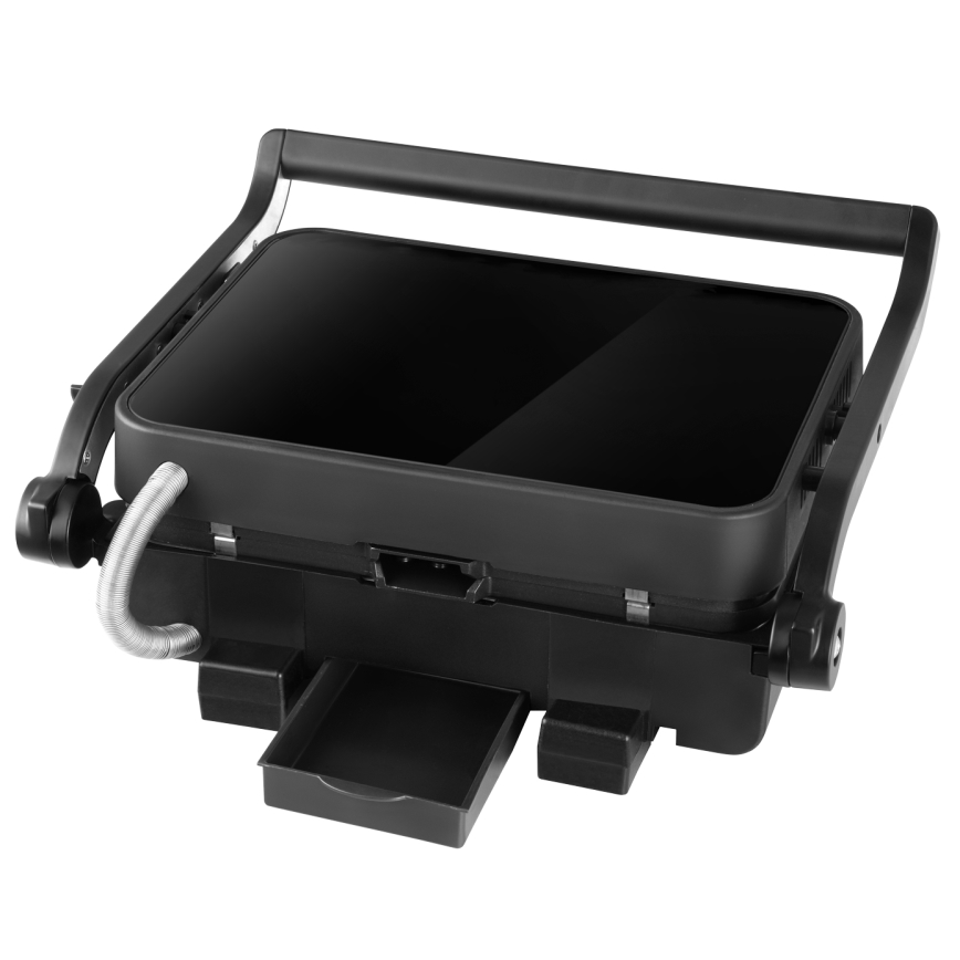 Concept ge3600 - Grill kontaktowy z sondą temperatury GLASS 2000W/230V czarny