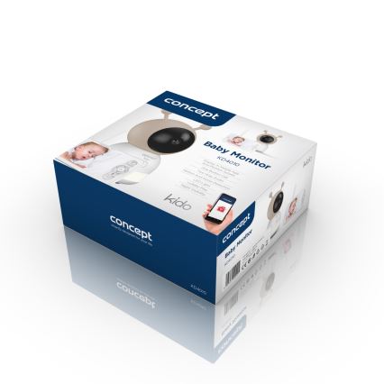 Concept KD4010 - Inteligentna dziecięca niania elektroniczna z monitorem i czujnikiem ruchu SMART KIDO 4,5W/230V Wi-Fi beżowa
