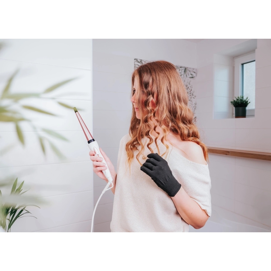 Concept KK2125 - Stożkowa lokówka do włosów GLAM STYLE 42W/230V biały/różowe złoto