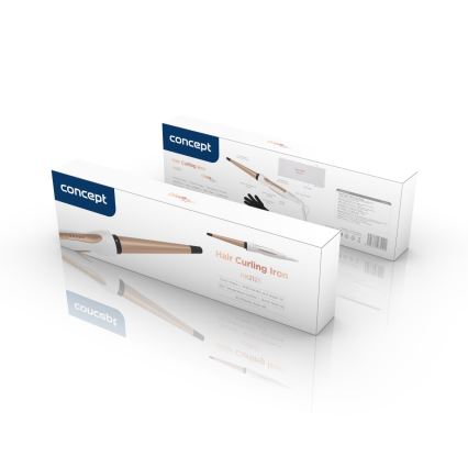 Concept KK2125 - Stożkowa lokówka do włosów GLAM STYLE 42W/230V biały/różowe złoto