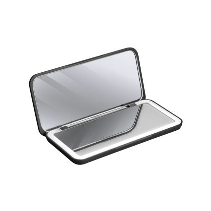 Concept KZ2020 - LED kieszonkowe lusterko kosmetyczne PERFECT SKIN LED/1,5W/5V 4500-5500K 300 mAh czarne