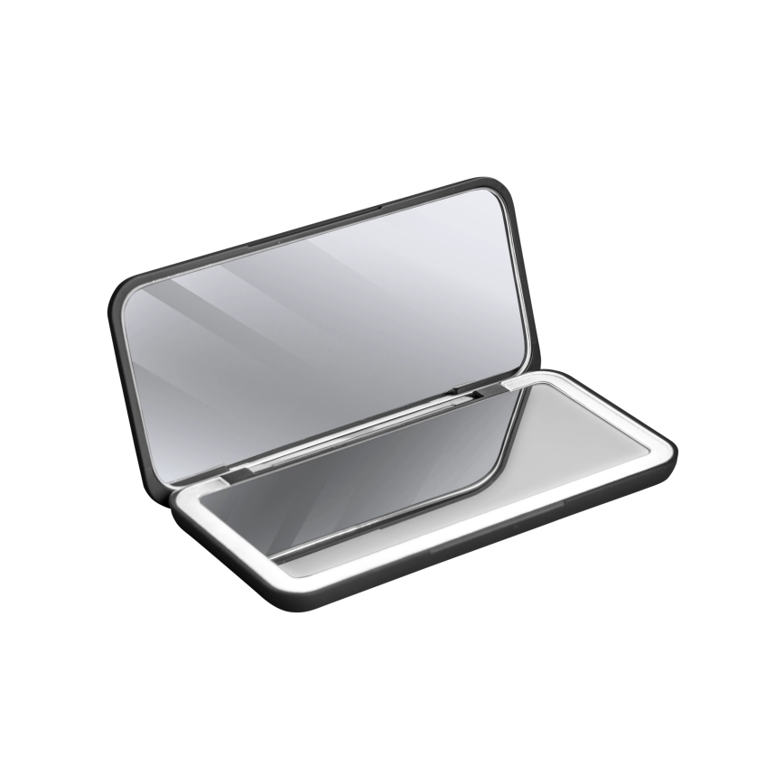 Concept KZ2020 - LED kieszonkowe lusterko kosmetyczne PERFECT SKIN LED/1,5W/5V 4500-5500K 300 mAh czarne