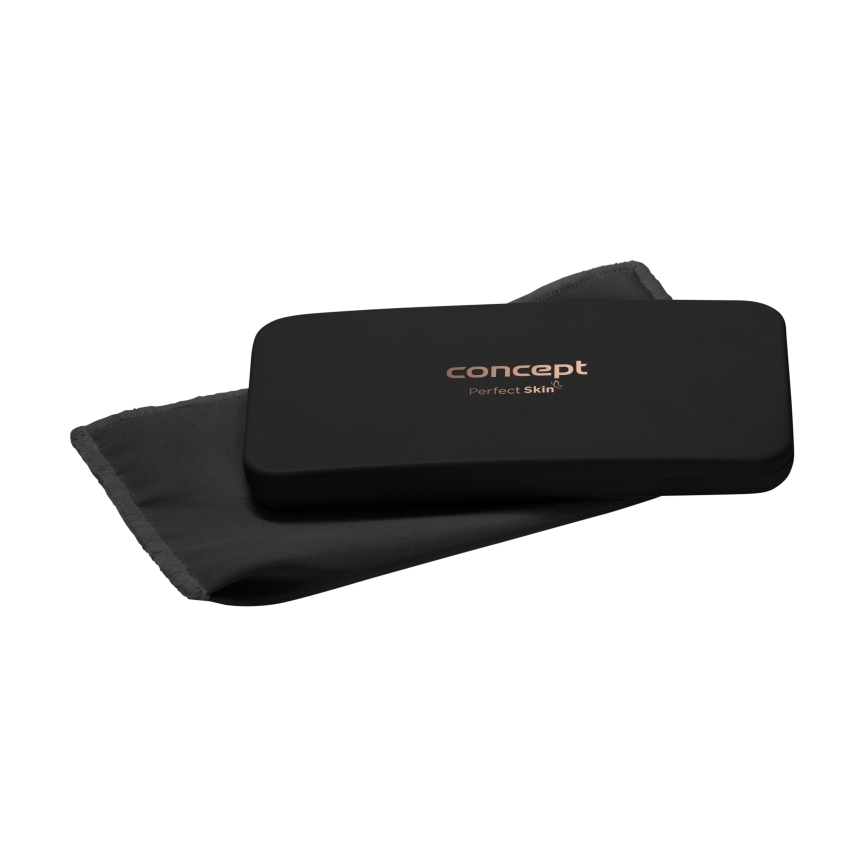 Concept KZ2020 - LED kieszonkowe lusterko kosmetyczne PERFECT SKIN LED/1,5W/5V 4500-5500K 300 mAh czarne