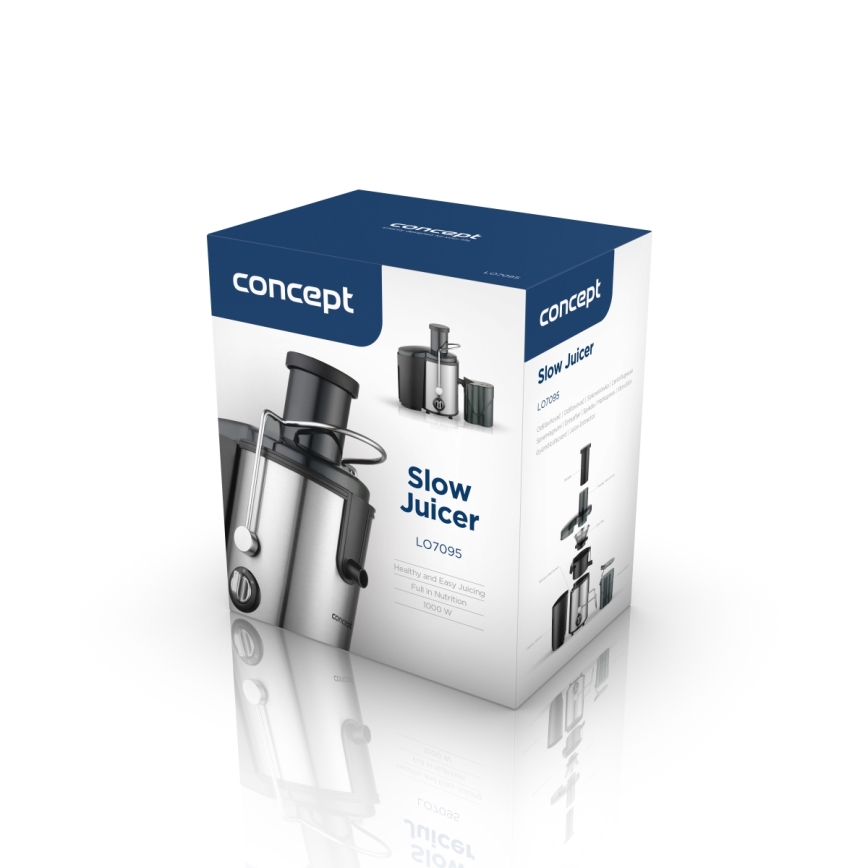 Concept LO7095 - Sokowirówka odśrodkowa 1000W/230V czarny/stal nierdzewna