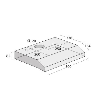 Concept OPP1250ss - Okap podszafkowy 50 cm, stal nierdzewna