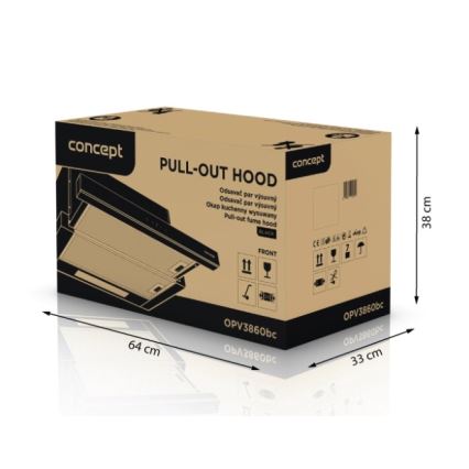 Concept OPV3860bc - Okap teleskopowy 60 cm czarny