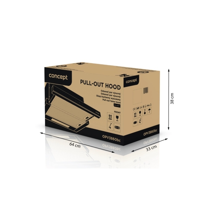 Concept OPV3860bc - Okap teleskopowy 60 cm czarny