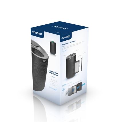 Concept OV1210 - Osuszacz i oczyszczacz powietrza PERFECT AIR 1 l 45W/230V czarny